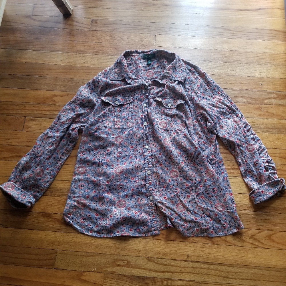 LRL 100% Cotton Long Sleeve Button Up